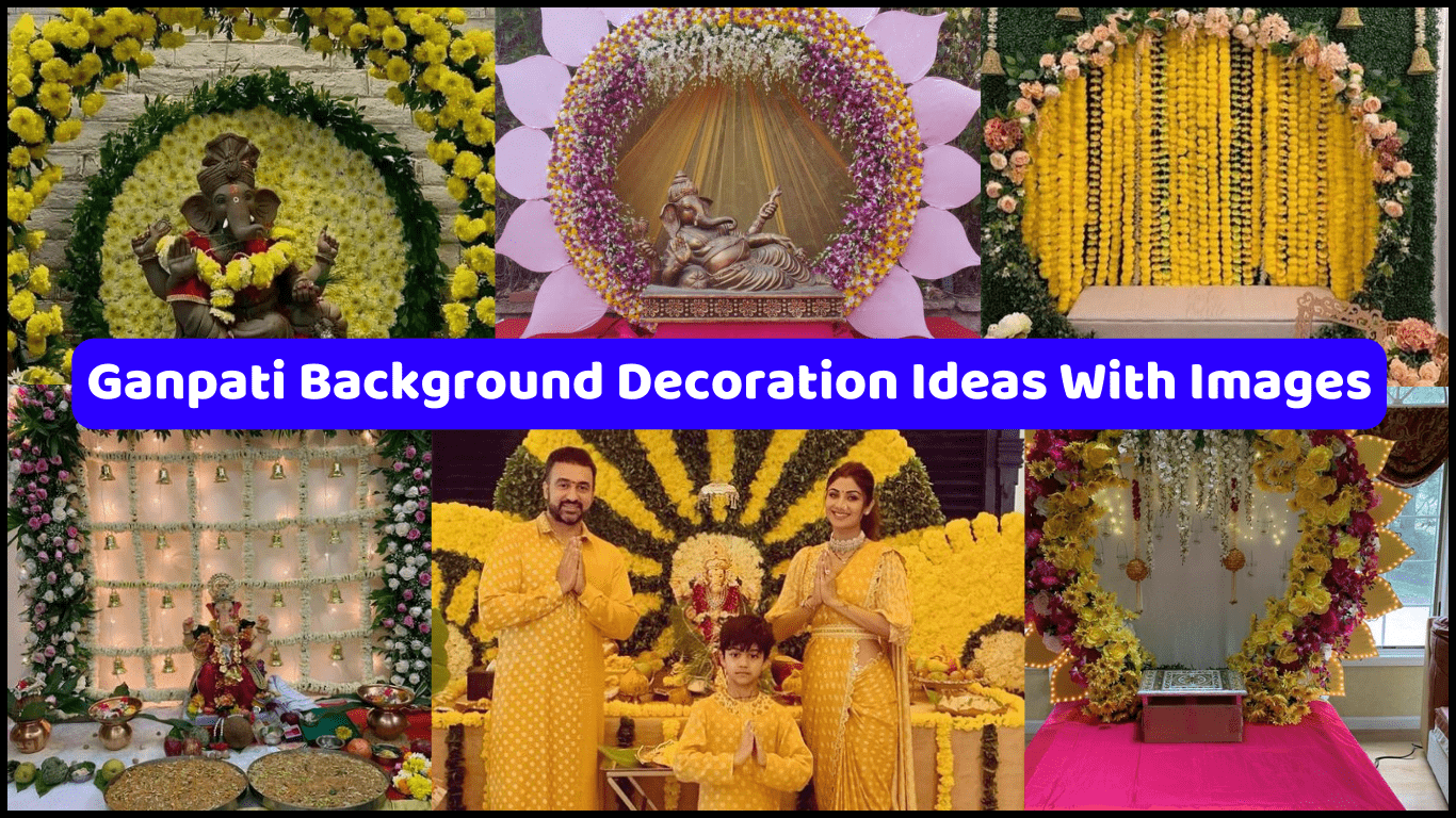 Ganpati Background Decoration ideas with Flowers
